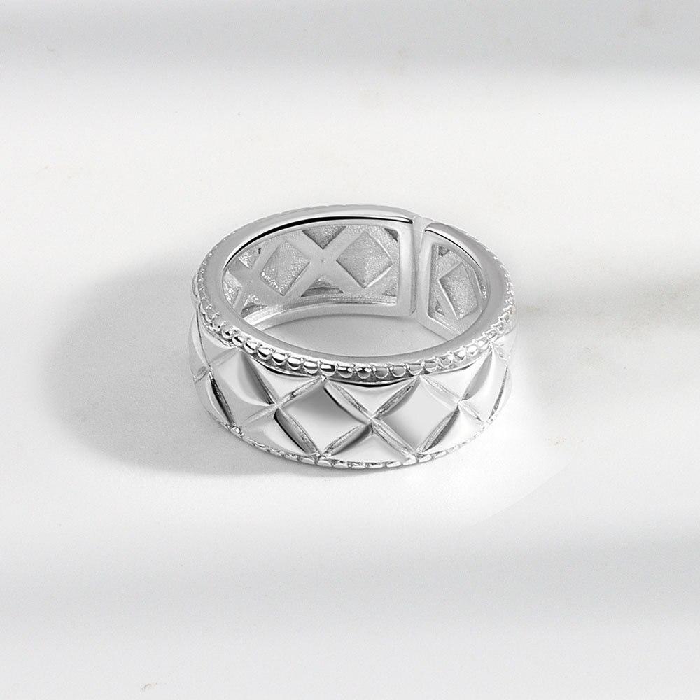Prsteny stříbrné barvy Nová móda Luxusní šperky Dárky pro ženy Páry Kosočtverečná geometrie Party doplňky