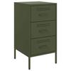 VidaXL Table de Chevet, Armoire de Lit avec Pieds, Table de Nuit avec Tiroirs, Armoire de Nuit Chambre à Coucher, Vert Olive 843086