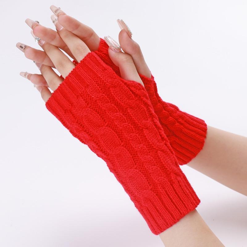 1 Paar Damen Fingerlose Warme Handschuhe Sonnenschutz Überzug Herbst Winter Kälteschutz Strickhandschuhe für Halloween, Alltagskleidung