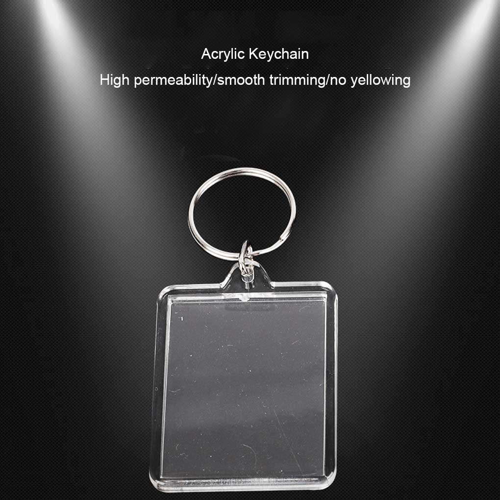 Keychain Pendant Rectangular Clear Photo Album Keyring Handbag Wallet Hanging Key Chain Organizer Transparent Handmade