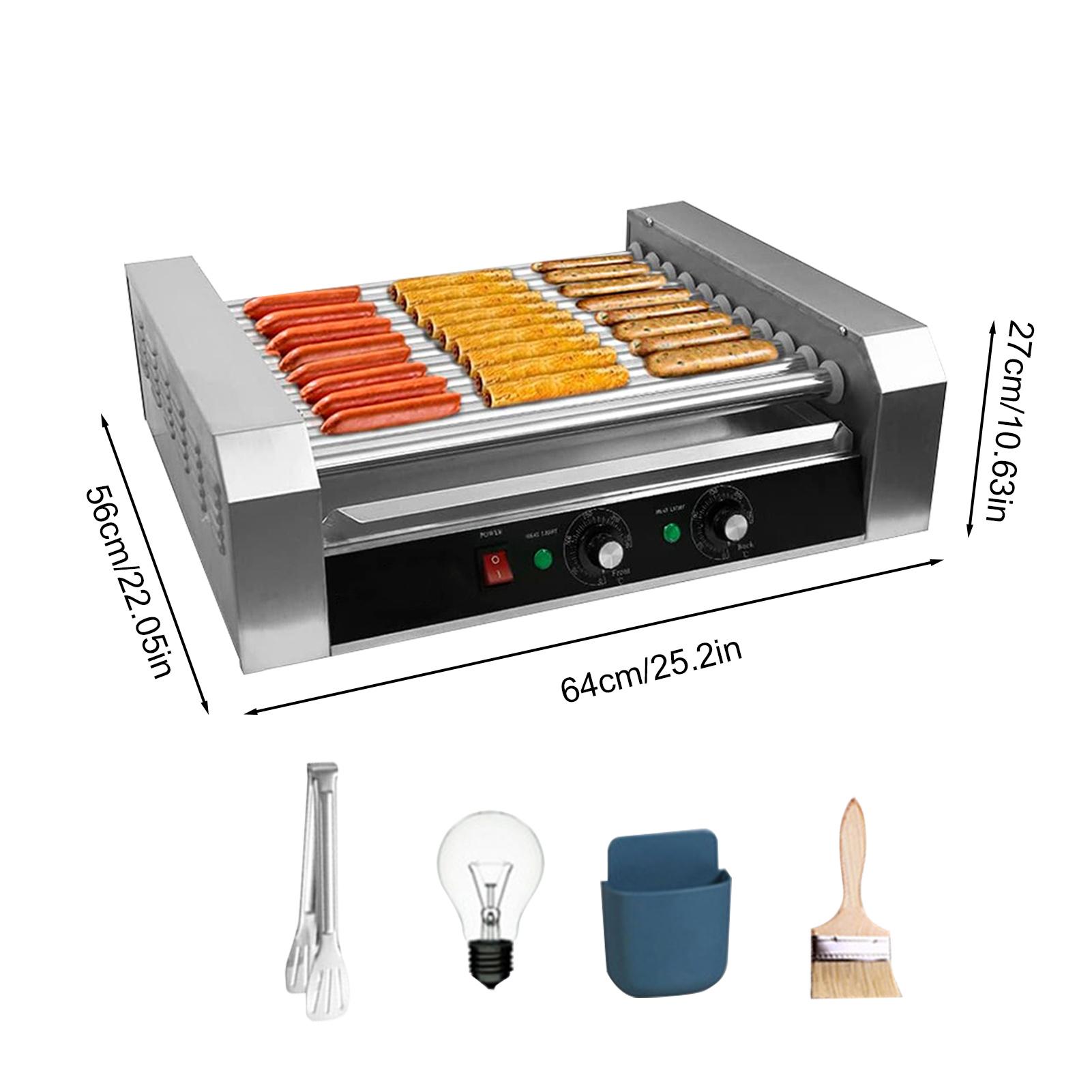 

5/7/10 Роликова машина для смаження хот-догів Гриль для хот-догів 1700 Вт Нержавіюча сталь Стійка для роликів для сосисок 110 В Гриль для хот-догів