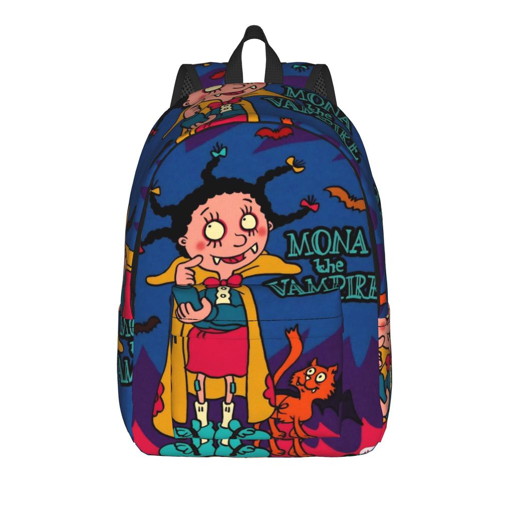 Mona The Vampire Anime Teenage Backpack Lightweight Student Hiking Travel  Daypack for Men Women Laptop Canvas Bags