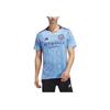 Adidas Letter Pattern Printed Round Neck Short Sleeve T-Shirt Men Tops Light-Blue HI1878
