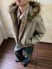 2025 American Retro Bald Eagle Hooded Fur Collar Men's Winter Cotton Parka