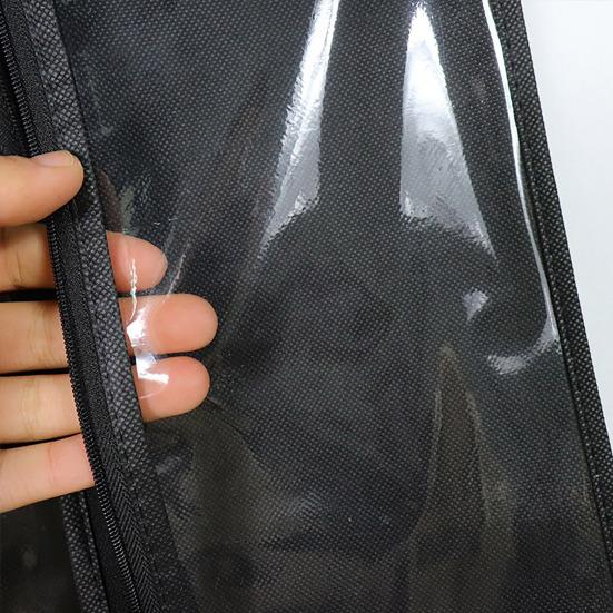 Závěsná taška na paruky Průhledný zip s přenosným závěsným háčkem Prachotěsné zavírání Věšák na paruky