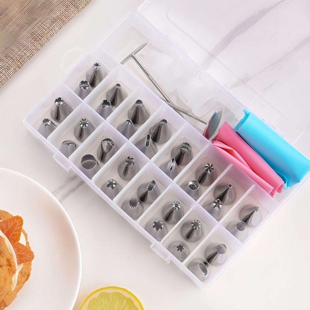 38Pcs/Set Stainless Steel Cake Decorating Nozzles Set DIY Multi Style Decorating Piping Tip Rust-proof Creative