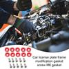 License Plate Frame Screws | Auto Tag Locking Screw, M6 Gasket Bolt, Rear Front Vehicle Modification Motorcycle RV License Plate