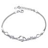 925 Silver Heart-shaped Adjustable Bracelet Matte Friendship Charm Bracelet Fashion Jewelry for Women Daily Wear Holiday Dating