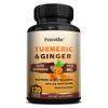 Fearathe Turmeric + Ginger Veggie Capsules, BioPerine 1950mg, Curcuminoids, Joint Wellness, 120 Caps