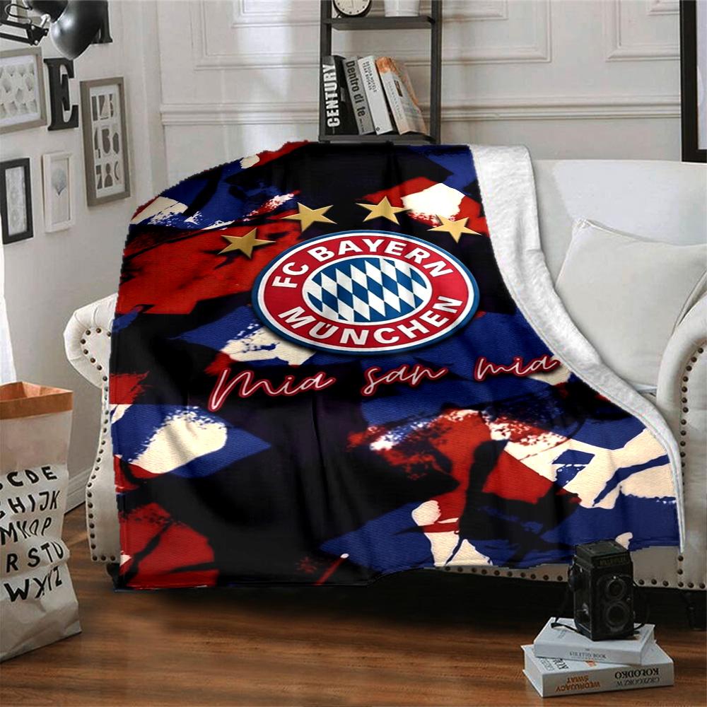 Fc Bayern München Print Flannel Blanket High Quality Warm Comfortable Cover for All Seasons Perfect for Gifts Home Decor