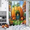 Harvest Thanksgiving Maples Pumpkin Pattern House Bathroom Shower Curtain With 12 Hooks Bathroom Decor And Accessories