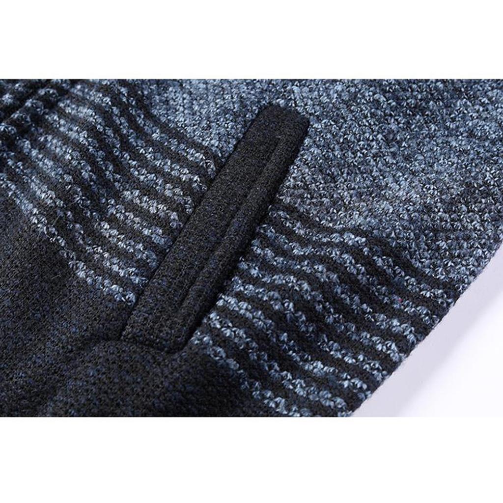 Men's Plush And Thick Color Matching Sweater Men's Clothing Jacket Hooded Cardigan