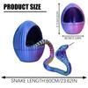 3D Snake Eggs Home Snake Egg Decor 3D Printed Snake with Gear Egg Flexible Animals Cute Egg Figure for Desk Decoration