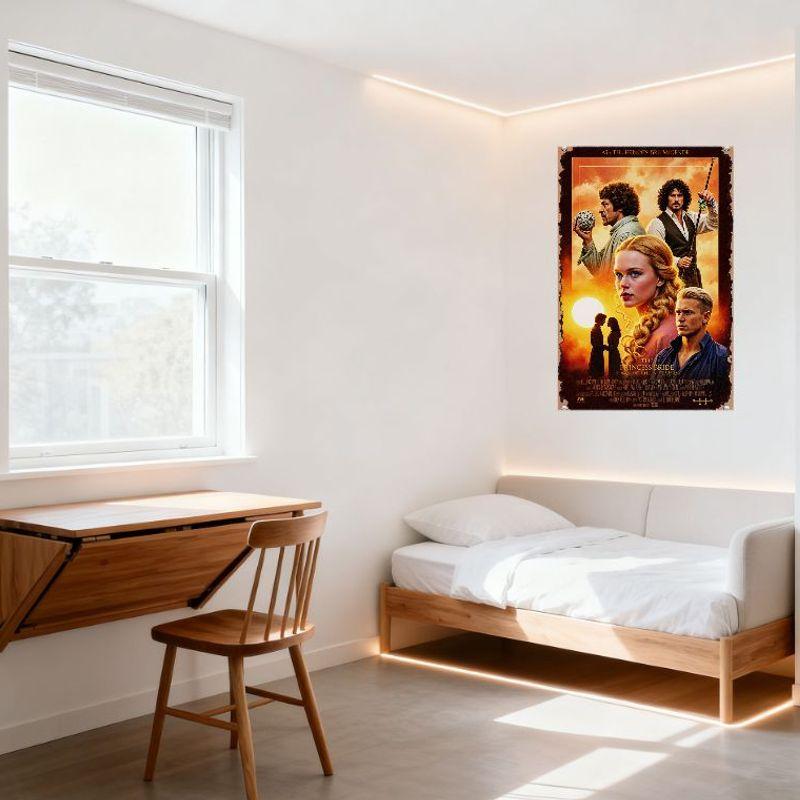 La Storia Fantastica Poster Vintage Metallo Lattina, Decorazione Artistica da Parete Commedia Romantica Classica per Casa Man Cave Bar Caffè