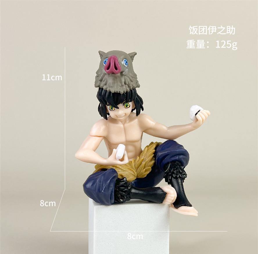 Anime Demon Slayer Sit Eating Rice Figure Tanjirou Nezuko Kyoujurou Tengen Tokitou Muichirou High Quality Figurine