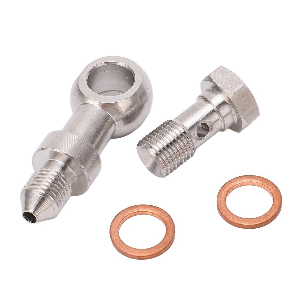 Banjo Bolt Kit M10x1.0 Stainless Steel Oil Resistant Hose Barb Washer Kit for Turbo Oil Feed 1.5mm