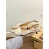 Fairy green rose! Gentle satin rose bag head empty sandals women's spring 2025 stiletto shoes