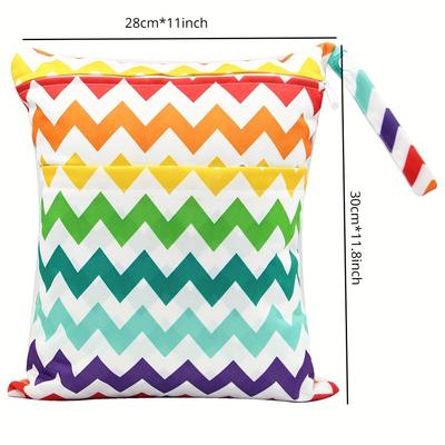 Sacos de fraldas molhados e secos à prova d'água reutilizáveis com bolsos com zíper para viagem, praia, piscina, creche, itens sujos para bebês, ioga, academia, bolsa de mamãe