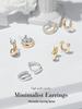 Aifle Daily Contrast Color Double Ring Earrings - S925 Sterling Silver Plated Platinum Jewelry for Women