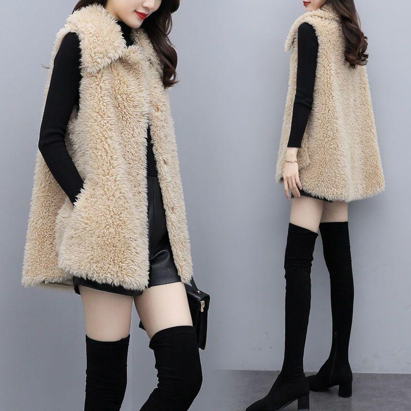 Lamb Fur Vest Women's Short Winter Fashion Shoulder Vest Jacket