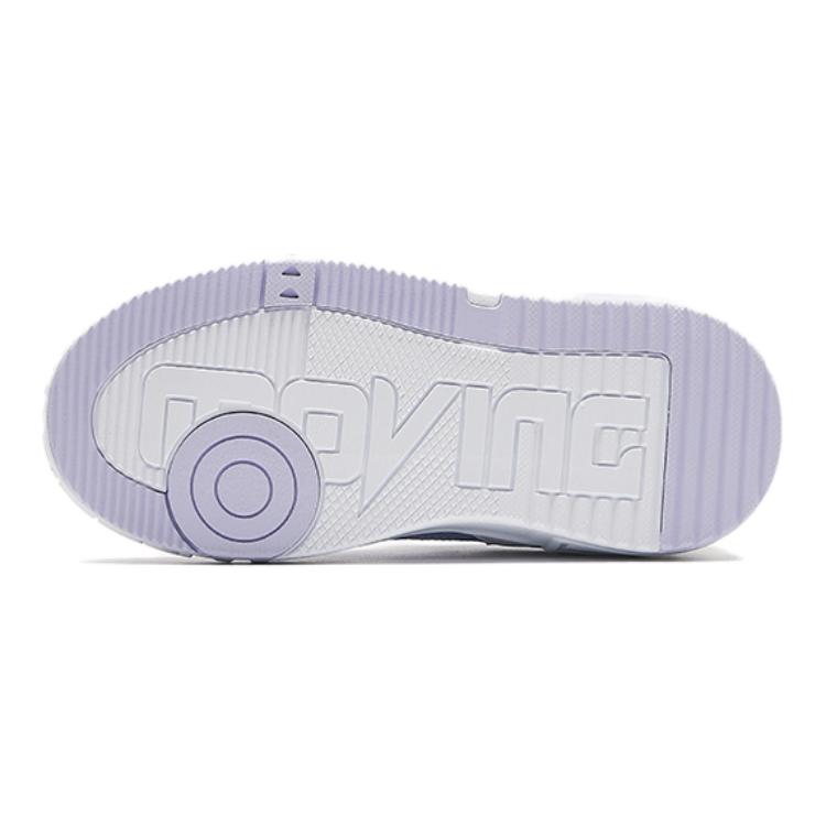 Anta Comfortable Versatile Wear-Resistant Breathable Low-Top Kids Skate Shoes Kids Sneakers White Purple 322439930-4