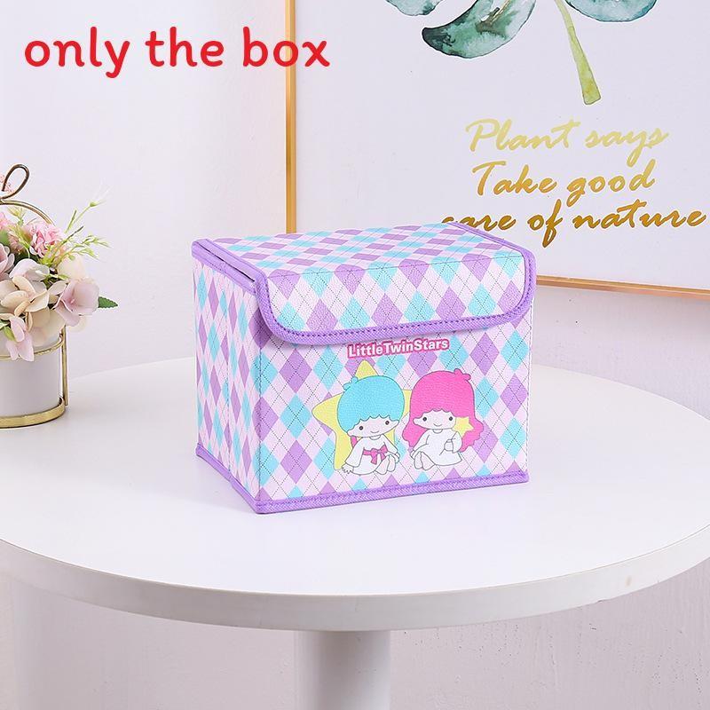Hello Kitty Kuromi Cinnamoroll Melody Gittermuster Faltbare Klapp-Aufbewahrungsbox für Büro und Schlafzimmer