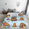 Cute Capybara Capibara Animal Blanket Fleece Printed  Breathable Super Warm Throw Blankets for Bedding Travel Bedspread