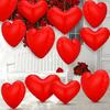 Jetec 12 Pcs Giant Valentine's Day Inflatable Heart Blow Up Outdoor Decorations Include 6 Pcs 24'' and 6 Pcs 16'' PVC Valentines Outdoor Heart