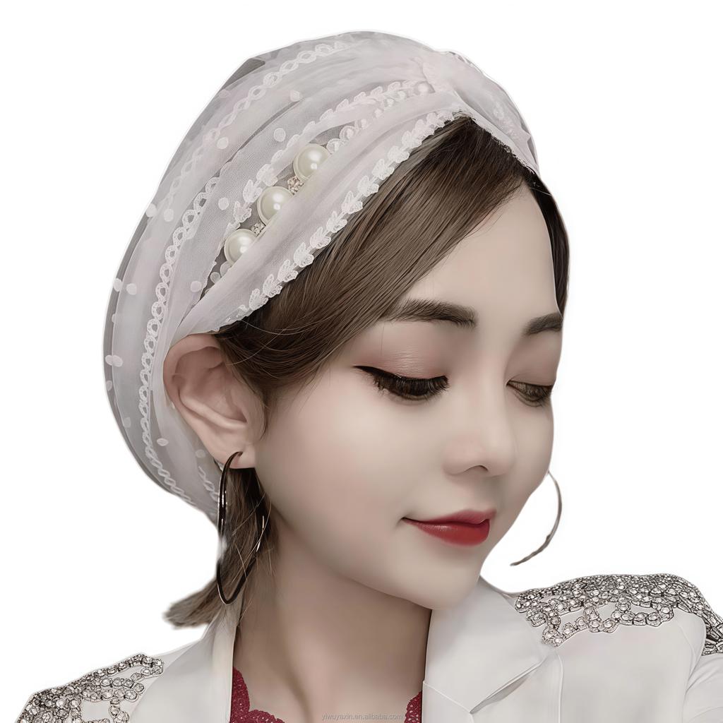 YASEEN Muslim Hijab Lace Caps Turban Bonnet for Women Islamic Wrap Head Breathable Eco-Friendly All Seasons