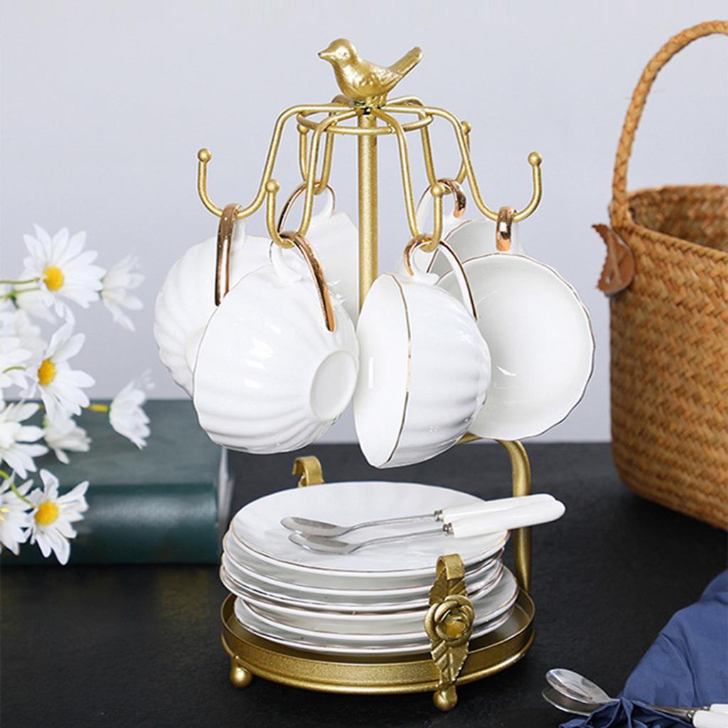 Metall-Tassenständer, Teetassenhalter, Untertassenständer, Tellerhalter, Aufbewahrungsbaum, Organizer, Küchenaccessoires