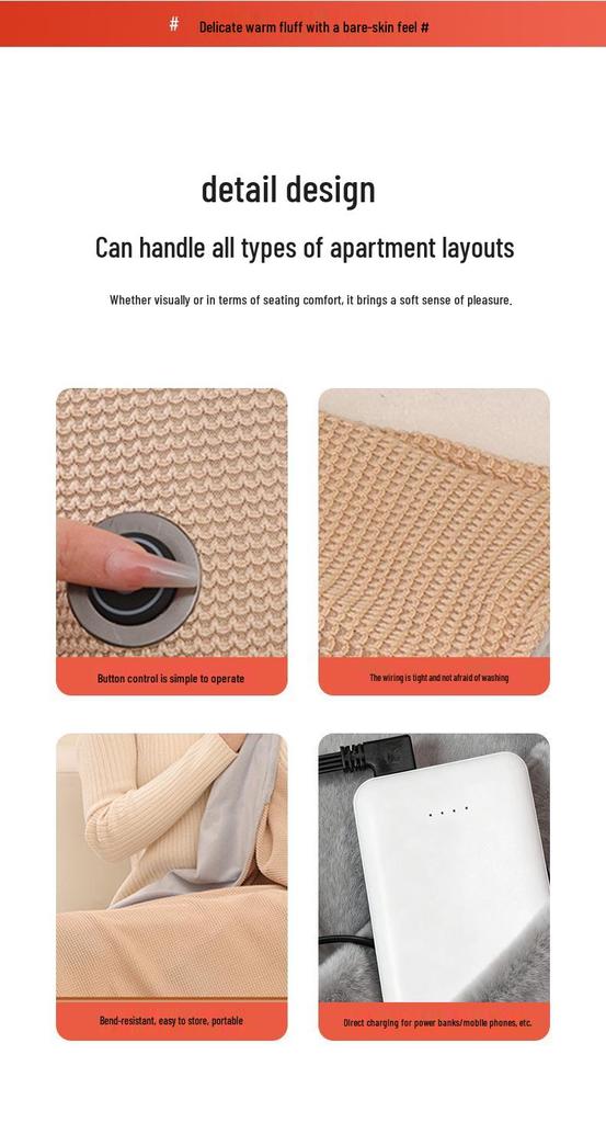 Rechargeable Heated Shawl - Outdoor Washable Electric Warmer Blanket