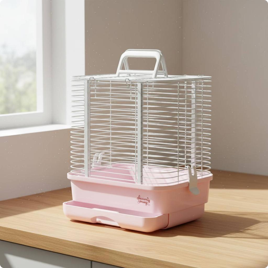 Parrot Enclosure Perch Included Small Bird Enclosure Avian Hotel Sturdy Travel Bird Carrier Top Handle for Outdoor