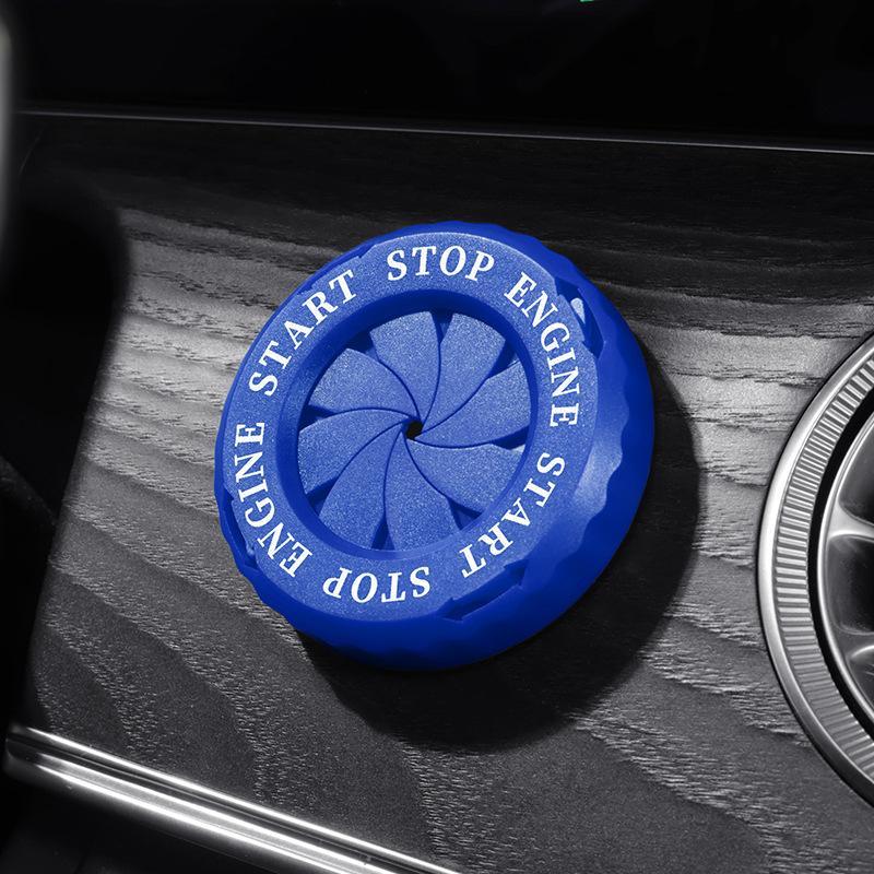 Car Moto Ignition Switch Cover Rotation Start Button Protective Cap No Tools Required Installation Anti-Dust for Car Moto Interior Modification