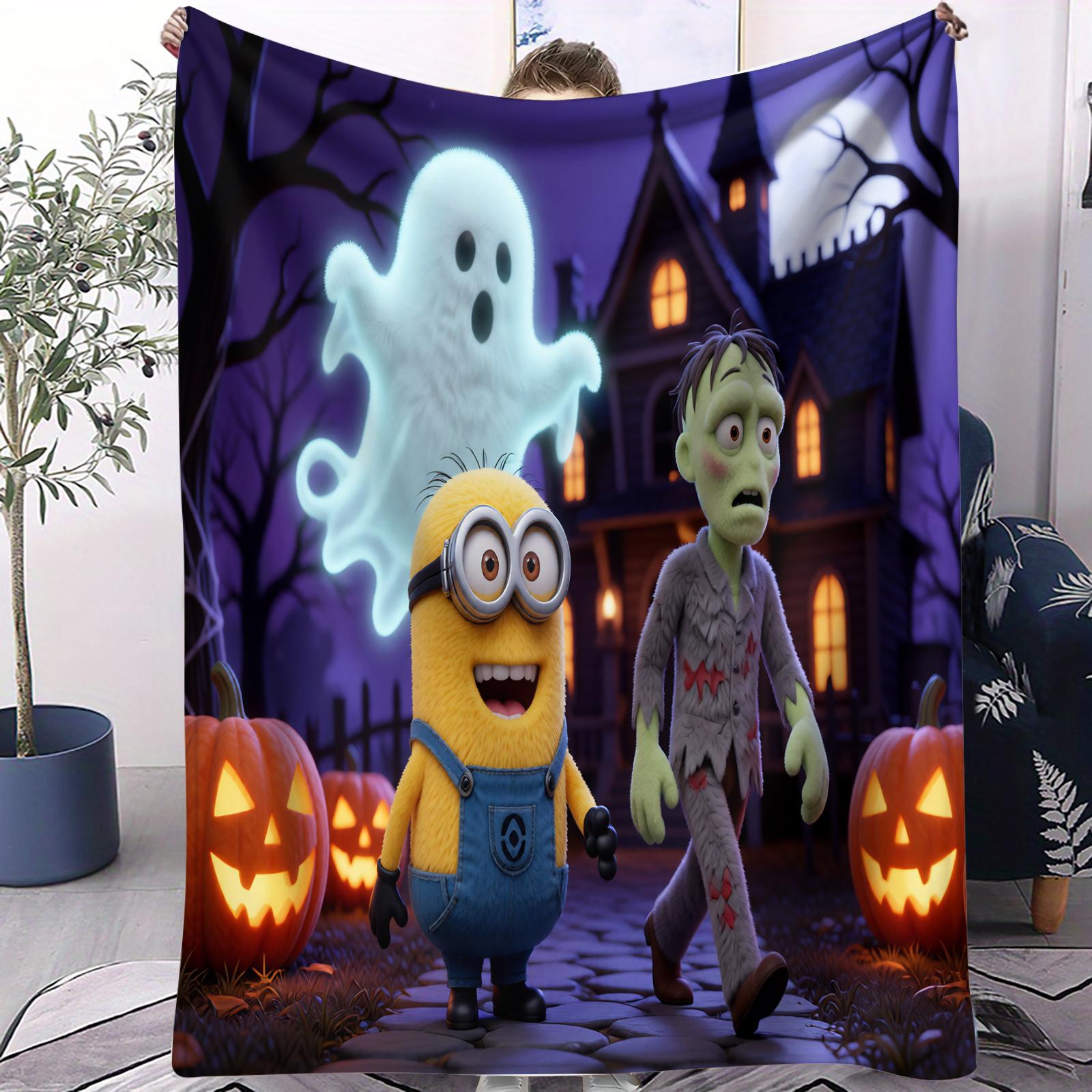 

Minions Banana Print Small Cover Blanket Trendy Fashion Warm Flannel Throw For Bedroom Dorm Living Room Sofa Home Decor Kid Gift 70x100cm