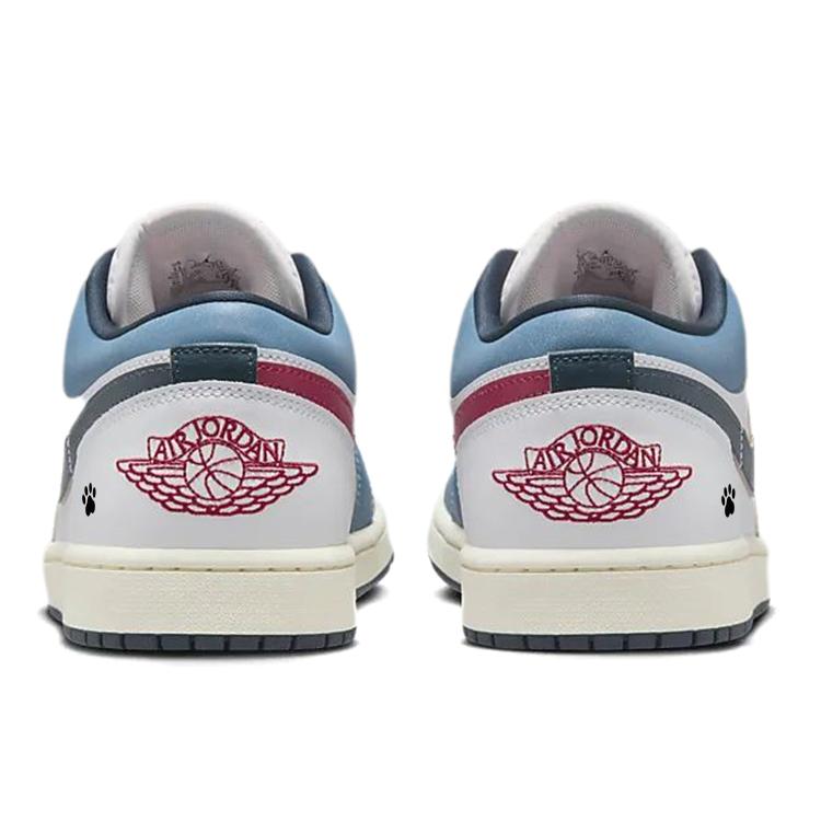 Jordan Air Jordan 1 Abrasion Resistant Slip Resistant Low top Vintage Basketball Shoes Men's Marine Blue HM3711-144(Team181-)