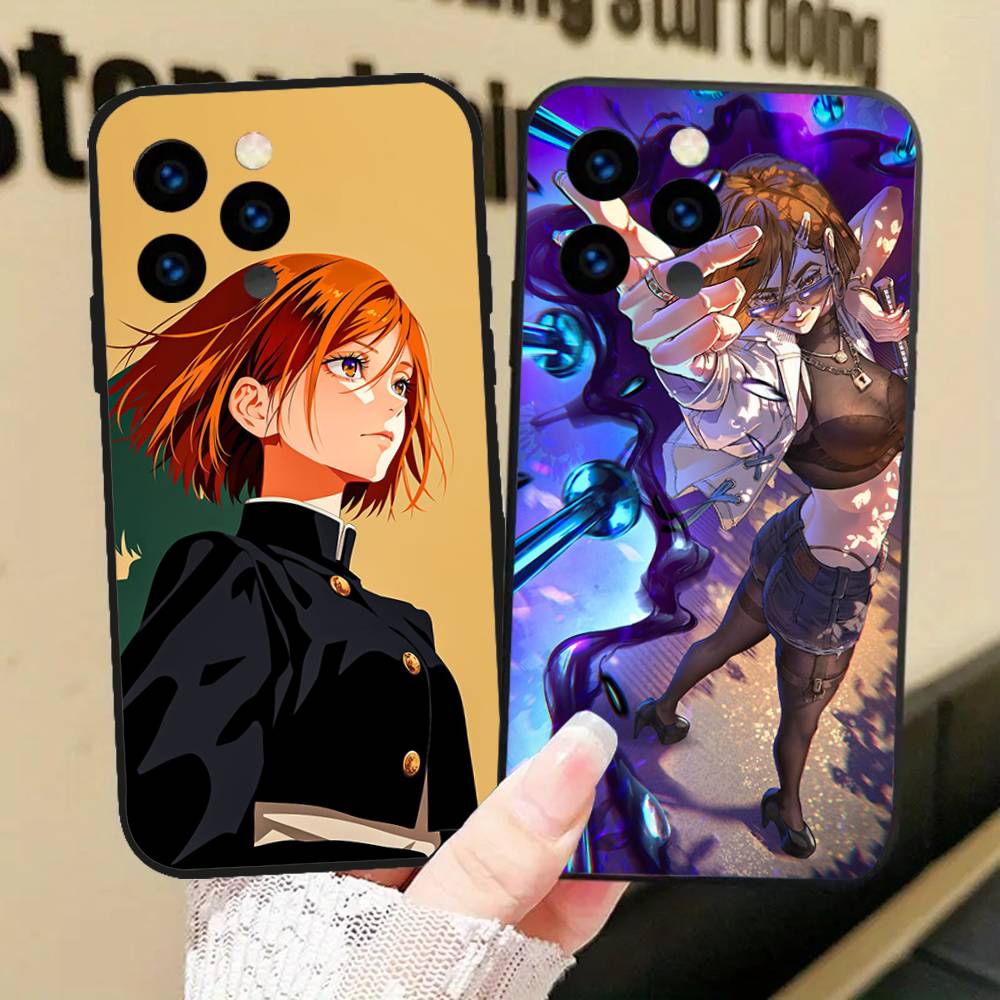 Kugisaki Nobara Anime Jujutsu Kaisen Phone Case For IPhone 17 Air 16 15 14 13 Pro Max 11 12 Black Silicone Cover