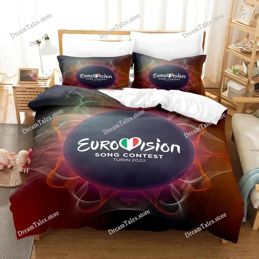 3D Print Eurovision Song Contest Bedding Set Boys Girls Twin Queen Size Duvet Cover Pillowcase Bed Kids Adult Fashion Home741