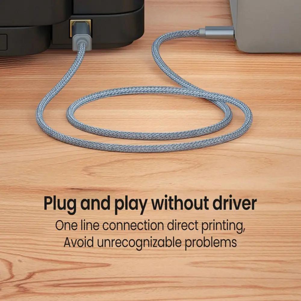 Durable Computer Laptop USB Type-C to USB B 2.0 High Speed Printer Cable Printer For Epson HP Brother