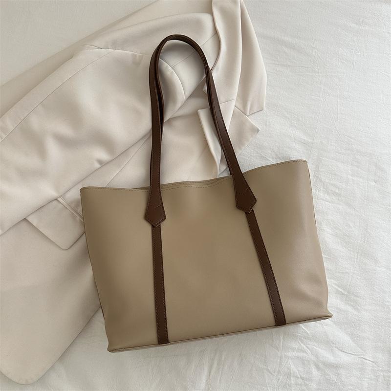 

Large Capacity Bucket Tote Bag for Women, Soft Faux Leather Shoulder Handbag, Chic Casual Work Purse with Zipper Closure хаки