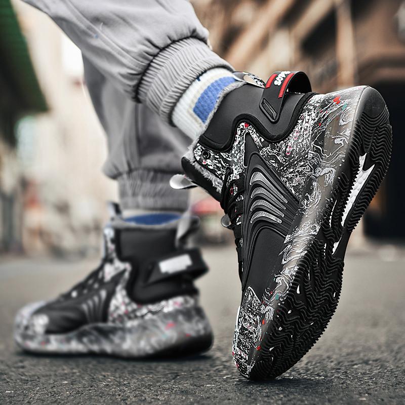 35-46 Winter Plus Size Fashion Trend High Top Velvet Warm Cotton Shoes Snow Boots Sports Casual Shoes Dad Shoes