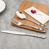 24pcs Mirror Polished Stainless Steel Cutlery Set, Crown Court Style Tableware, Vintage Shape Kitchen Restaurant Silverware