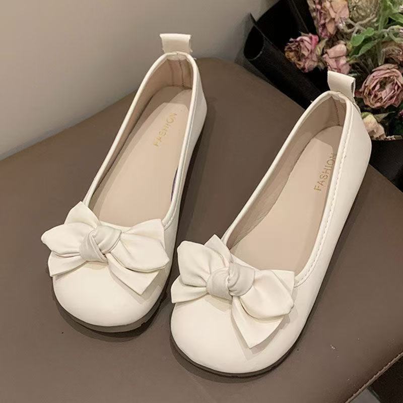 

Bow real soft leather gentle soft sole single shoes women s new flat-bottomed Doudou shallow mouth shoes 40 белый