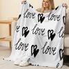 Heart Pattern Flannel Throw Blanket Super Soft, Skin-friendly, Warm Cozy for Home & Dorm, Ideal Valentine's Day Gift