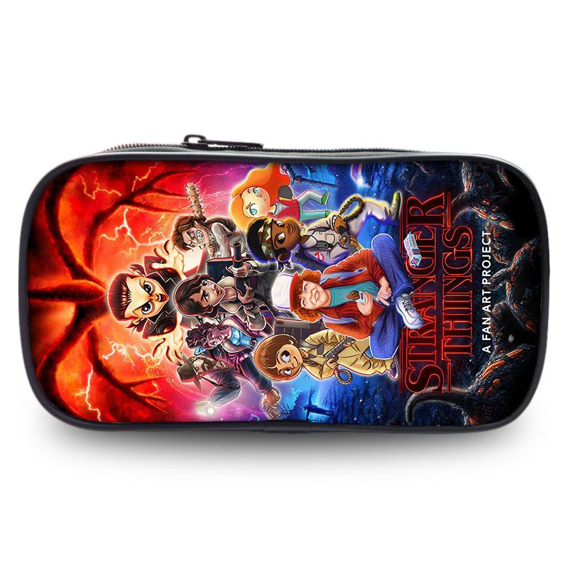 Stranger Things Pencil Case With Nylon Material For Students And Kids