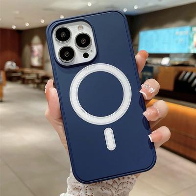 Solid Color Bumper For Magsafe Wireless Charging Case For Iphone 13 13pro 13promax 12 12pro 12promax Candy Magnetic Cover Fundas