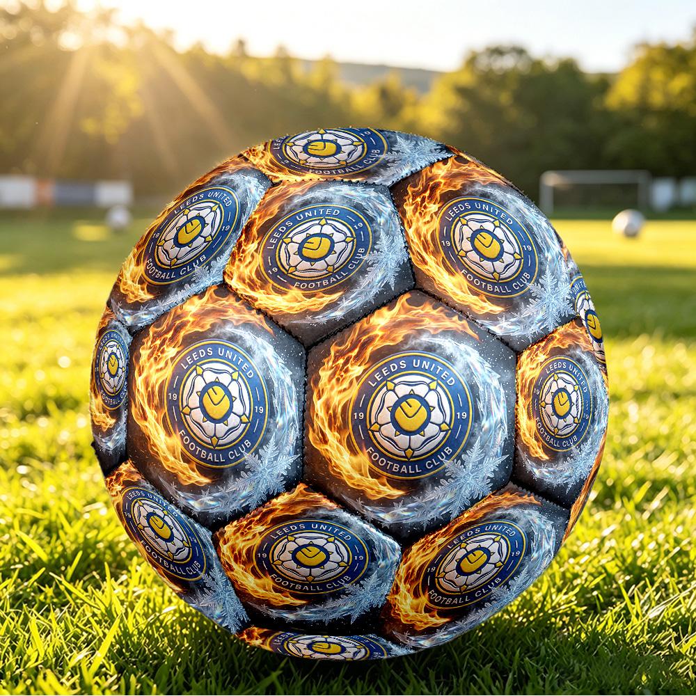 Leeds United FußballGedruckt Größe 5 FußballBball, Anti-Rutsch Erwachsenen Spiel Fußball Souvenir für Fußballfans