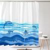 Dolphin Shower Curtain Blue Underwater World Marine Life Polyester Fabric Kids Ocean Theme Bathroom Curtain Decor with Hooks