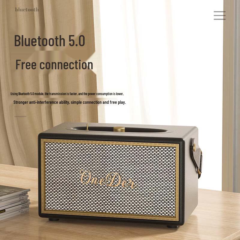 Huanda D6 Retro Bluetooth Speaker CN Plug (adapter Included)