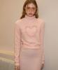 SALON DE YOHN Heart Point Knit Top_ Pink