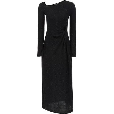Women's Irregular Neck Sequin Wool Blend Knit Dress